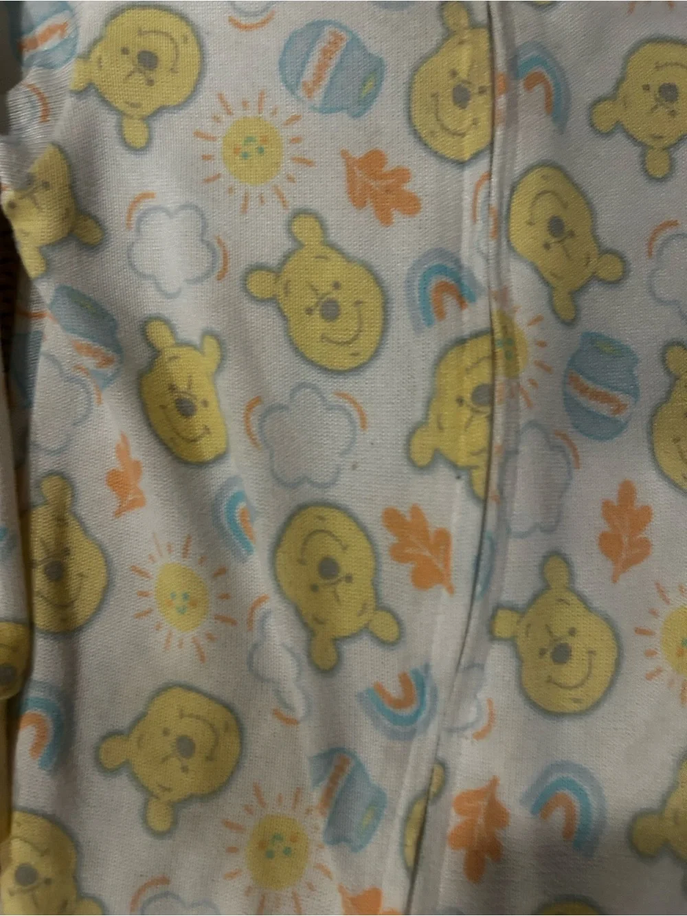 Disney Baby Winnie the Pooh 9M Footed Pajamas Zip Sleeper Honey Pot Rainbow